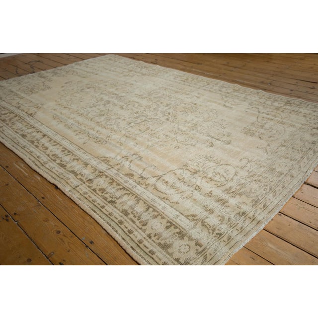 Textile Vintage Distressed Oushak Carpet - 6'6" X 9'5" For Sale - Image 7 of 12