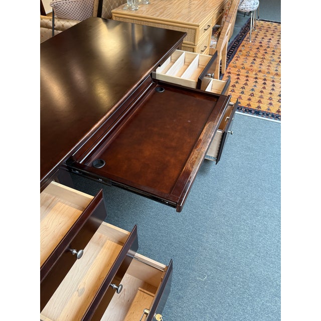 Auburn Pederesen's Furniture Company Executive Desk With Locking Key For Sale - Image 8 of 13