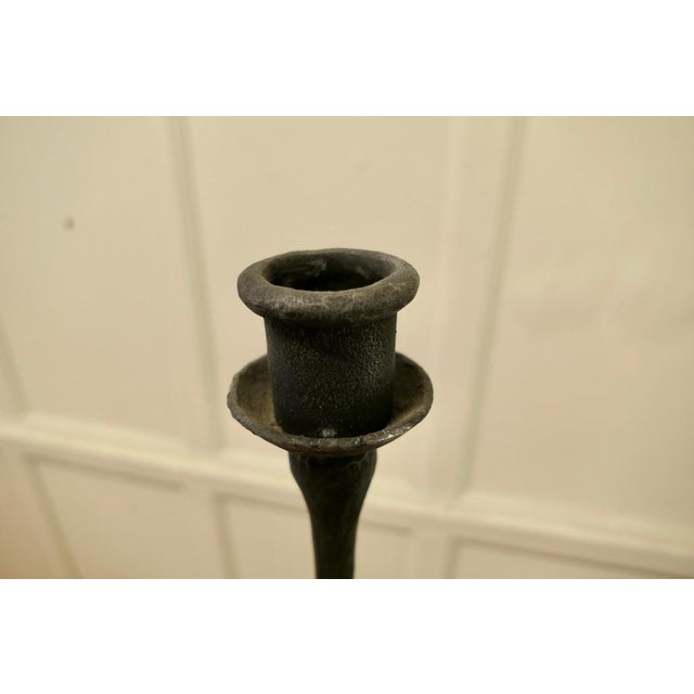 Late 19th Century 19th Century Blacksmith Made Gothic Wrought Iron Floor Lamp, 1880s For Sale - Image 5 of 8