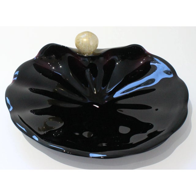 1980s Shell Serving Dish Murano Licio Zanetti Signed For Sale - Image 5 of 13