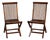Pair Vintage Mid-Century Modern Style Teak Folding Chairs For Sale