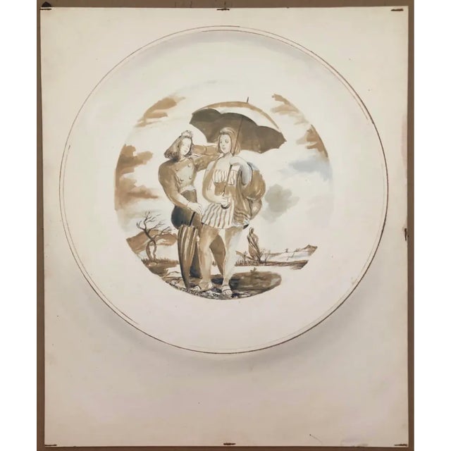 1940 Willam Palmer Watercolor Ladies on the Beach For Sale - Image 4 of 4