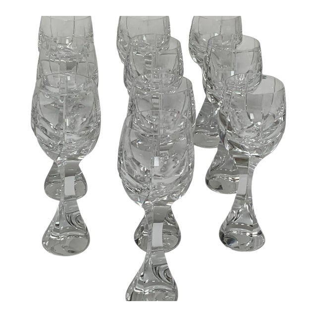 Vintage Baccarat Neptune Crystal Water Goblets Discontinued Signed - Set of 10 For Sale
