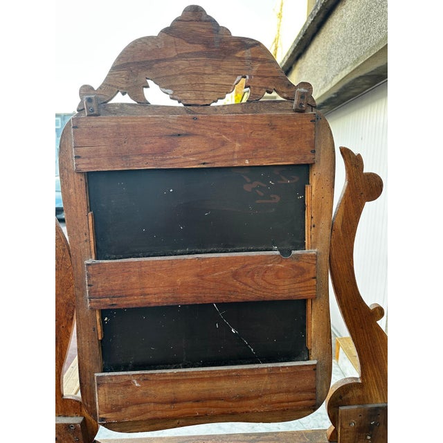 Brown Louis Philippe Cherrywood Dressing Table with Marble Top and Swiveling Mirror, France, 19th Century For Sale - Image 8 of 18