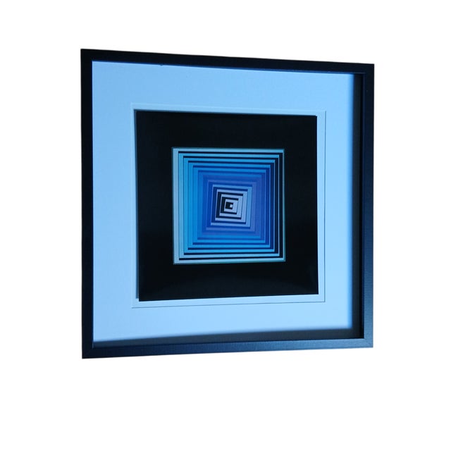 Victor Vasarely, Vonal, 1971, Serigraph, Framed, in Flawless conditions. Designed 1970 to 1979 This piece has an...