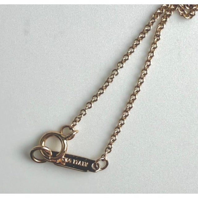 Rose Tiffany and Co 18k Rose Gold and Diamond Delicate Bow Necklace For Sale - Image 8 of 8