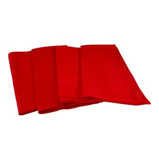 20th Century Country Red Dinner Napkins - Set of 4 For Sale