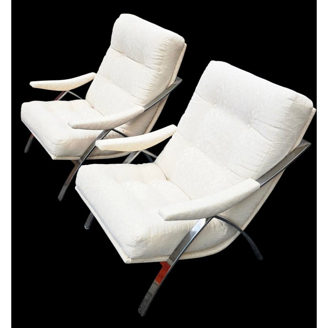 Metal Pair of Vintage Cantilever Lounge Chairs Attributed to Carsons Furniture For Sale - Image 7 of 7