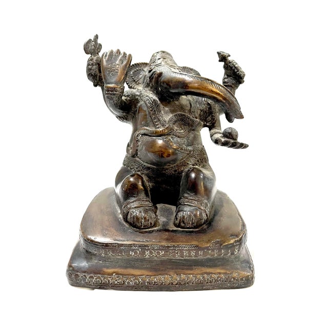 Antique Asian Ganesh Bronze Statue For Sale - Image 11 of 11