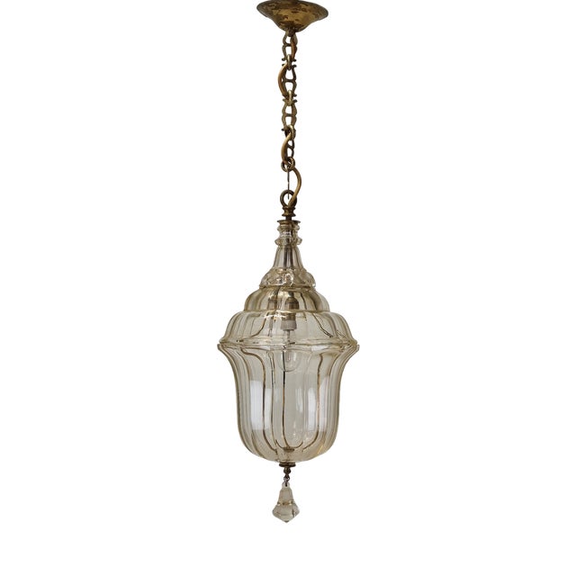 Italian Cut Crystal Hanging Lantern, 1900 For Sale