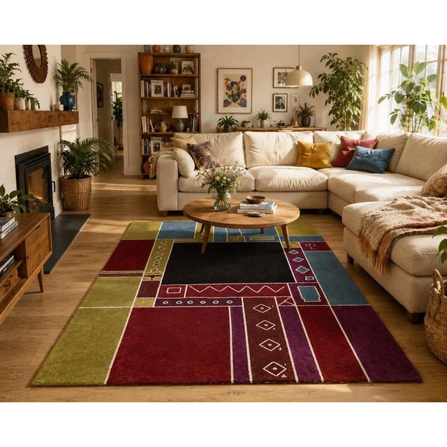 1990s Tisca Krumi Hand-Tufted Wool Rug, France, 1990s For Sale - Image 5 of 10