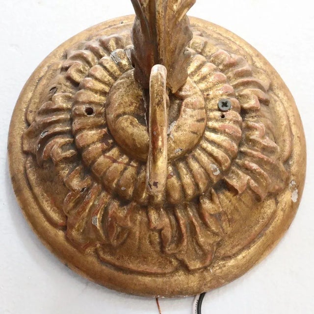 Early 19th Century Early 19th Century Italian Giltwood & Gesso 4-Arm Wall Sconces - A Pair For Sale - Image 5 of 9