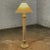 Late 20th Century Column Floor Lamp With Faux Travertine Plaster Finish & Original White Coolie Shade For Sale - Image 9 of 12