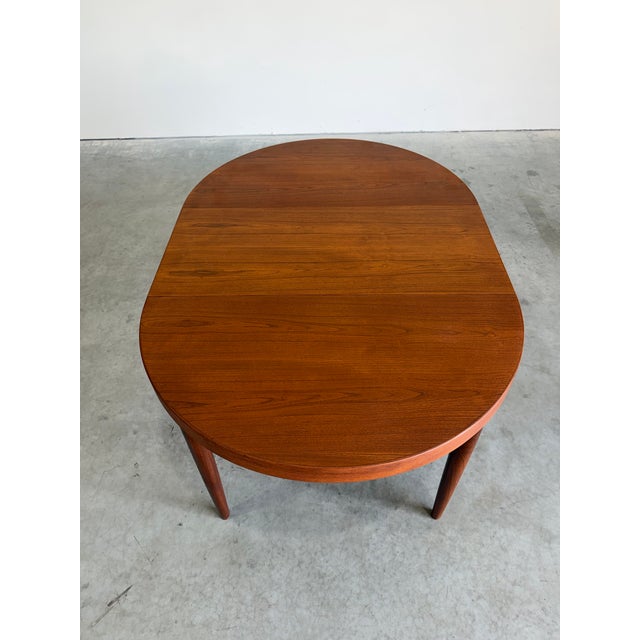 Wood Kai Kristiansen Attrb Danish Teak Dining Table c.1960’s, 2 Leaves For Sale - Image 7 of 14