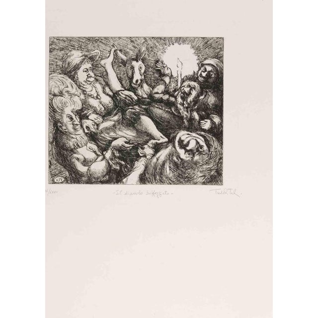 Amedeo Tedeschi Toschi, The Mocked Devil, 1990s, Etching For Sale