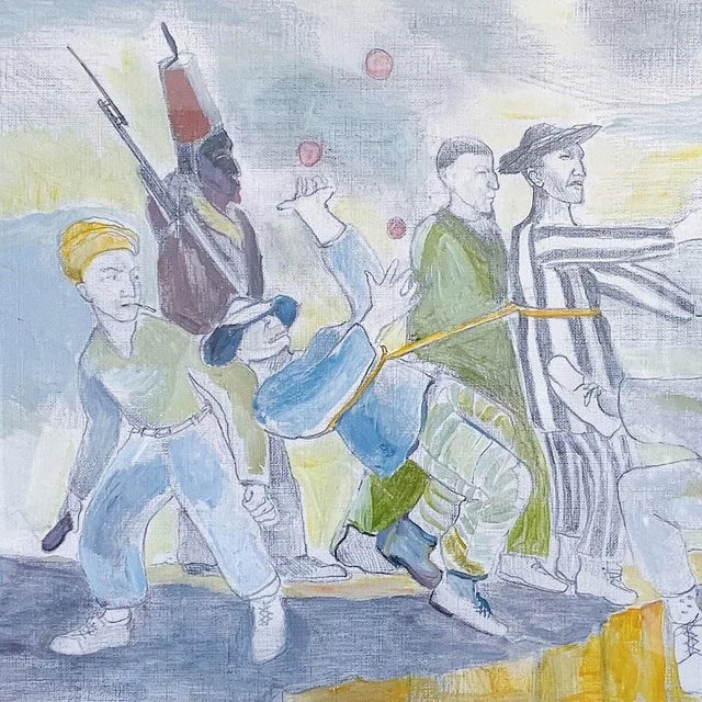 Postmodern Late 20th Century Expressionist Figurative Original Painting by Paton Miller, Framed For Sale - Image 3 of 7