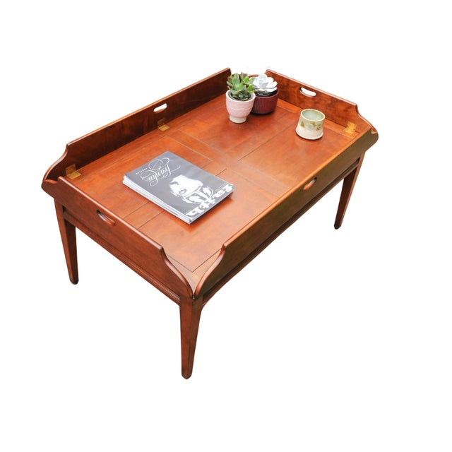 Brown Campaign Mahogany and Brass Butlers Coffee Table by Kennedy Furniture for Harrods For Sale - Image 8 of 12