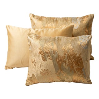 Japanese Ceremonial Silk Lumbar Cushion by Renaras For Sale