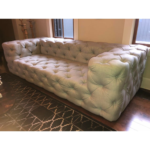 Modern Restoration Hardware Soho Tufted Sofa Chairish