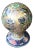 1970s Champleve Raised Relief Cloisonné Ball on Stand - 2 Pieces For Sale