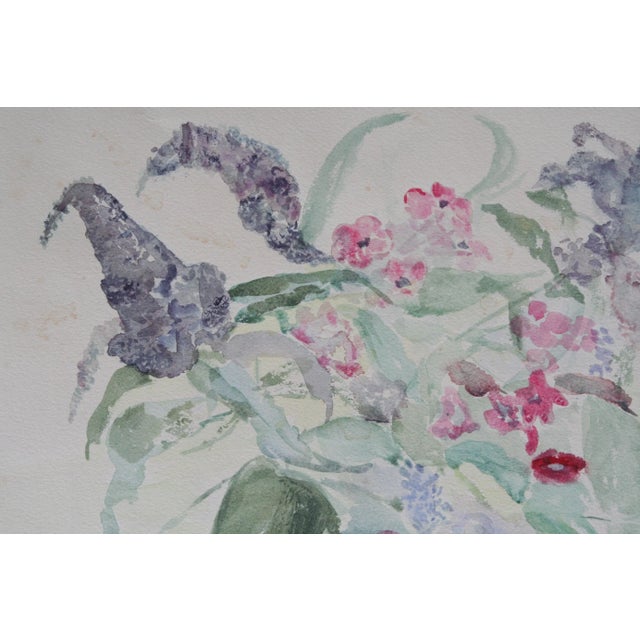 Original Vintage Watercolor Floral Still Life Painting | Chairish