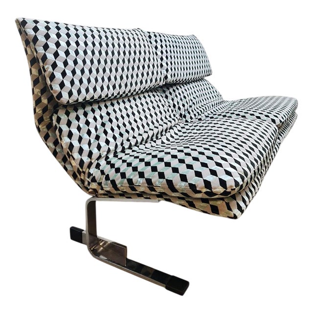 Vintage Italian Design Onda Wave Lounge Chairs by Fauteuils Giovanni Offredi for Saporiti, 1970s For Sale