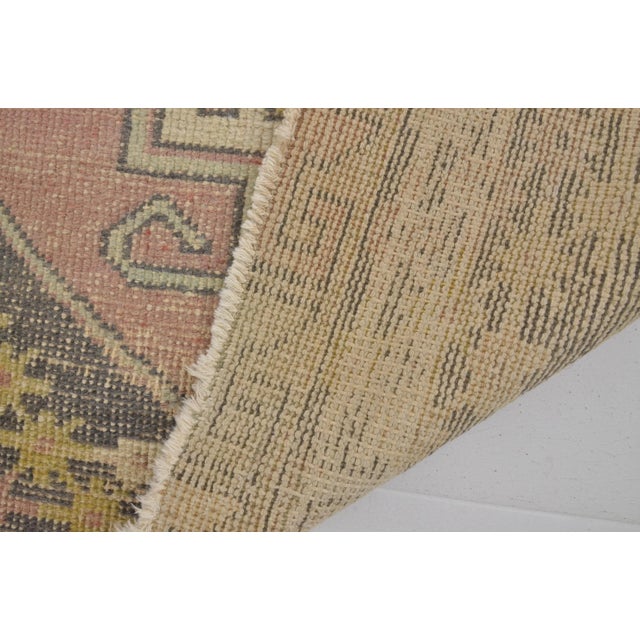1960s Pink Pastel Color Antique Turkish Oushak Handmade Rug For Sale - Image 10 of 11