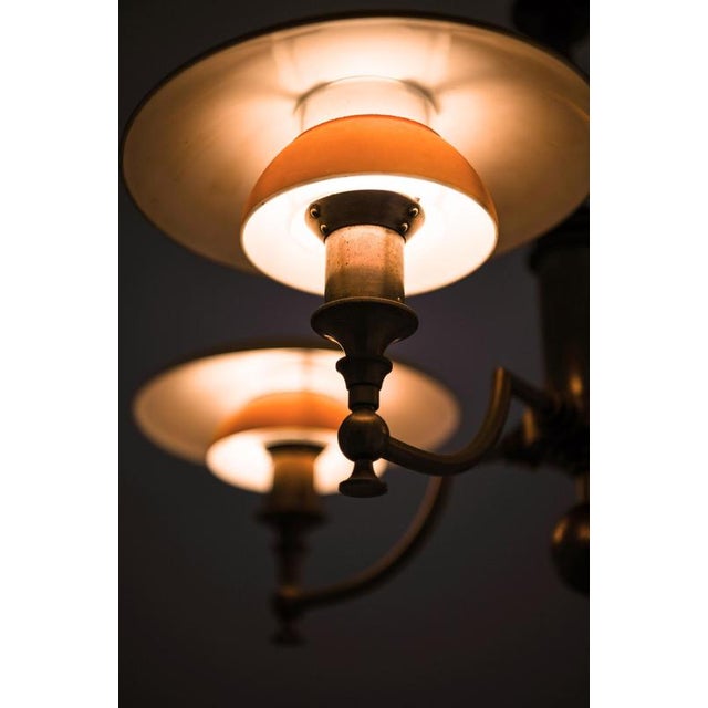 Ceiling Lamp in Brass and Glass from Lyfa, 1930s For Sale - Image 10 of 12