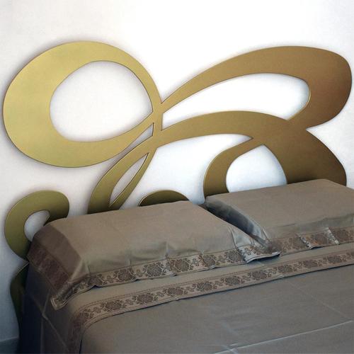 Mary bed by wm metal design dimensions: d 184 x w 202 x h 137 cm. Materials: gold finish metal. An elegant mix between...