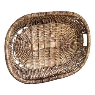 Rustic European Wicker Tray For Sale