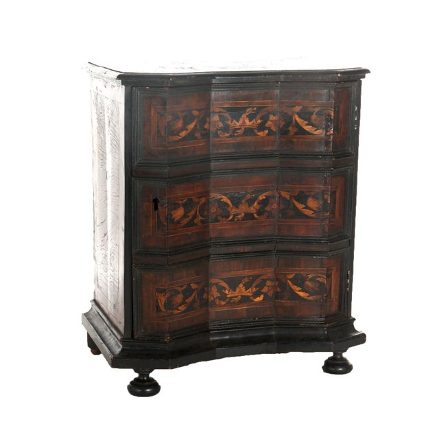 Mid 18th Century Antique 18thC Italian Satinwood Inlaid & Ebonized Single Door Commode C1760 For Sale - Image 5 of 12