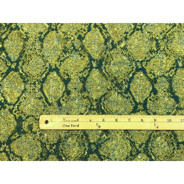 Designer Teal Lime Green Abstract Upholstery Drapery Fabric For Sale - Image 4 of 4