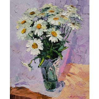 Оil Painting Bouquet of Daisies Boris Serdyuk For Sale
