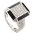 1.5mm Round Diamond Cluster Ring With Black Enamel Size 7 Gift for Him For Sale