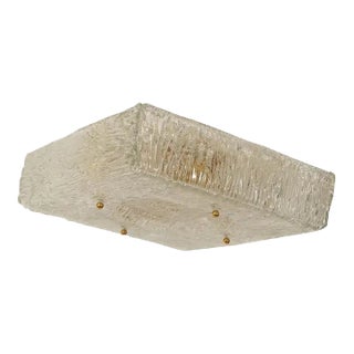 1960s Kalmar Square Molded Glass Flush Mount For Sale