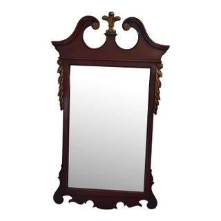 Vintage Mahogany Chippendale Style Wall Mirror For Sale