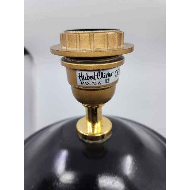 Black Ceramic Lamp by Hubert Olivier, France, 1980 For Sale - Image 8 of 18