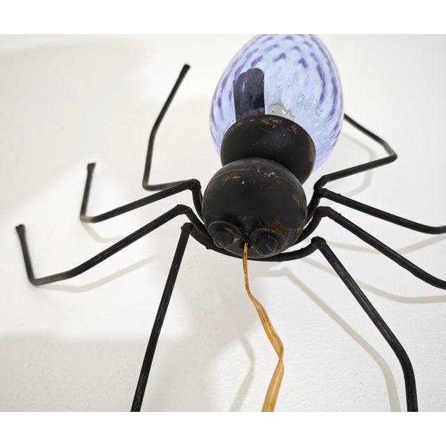 Mid-Century Modern Wall Lamp in Metal and Murano Glass Depicting a Spider, Italy, 1950s For Sale - Image 9 of 17