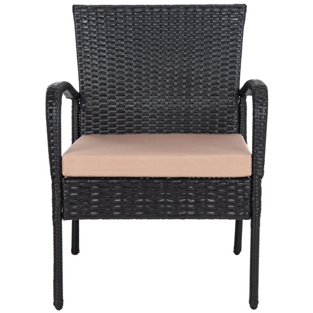 Spritely Home Moore 3-Piece Lounge Set, Black Frame/Beige Cushion For Sale - Image 4 of 12