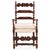 A distinctive 19th-century French Arts & Crafts turned-wood armchair featuring an impressive ladderback design with...
