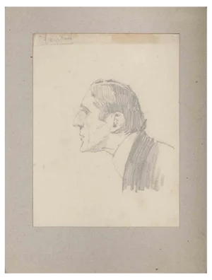 Charles Paul Renouard, Portrait d'un Homme, Original Drawing, Early 1900s