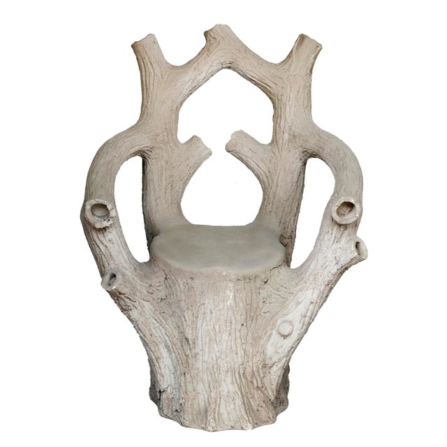 Majolica Vintage Faux Bois Fiberglass Tree Chair For Sale - Image 4 of 10