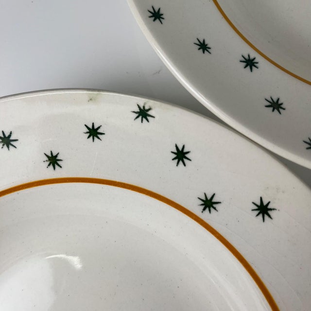 Green Primefleur Creation Constellation Model Soup Plates from Gien, 1950s, Set of 6 For Sale - Image 8 of 12