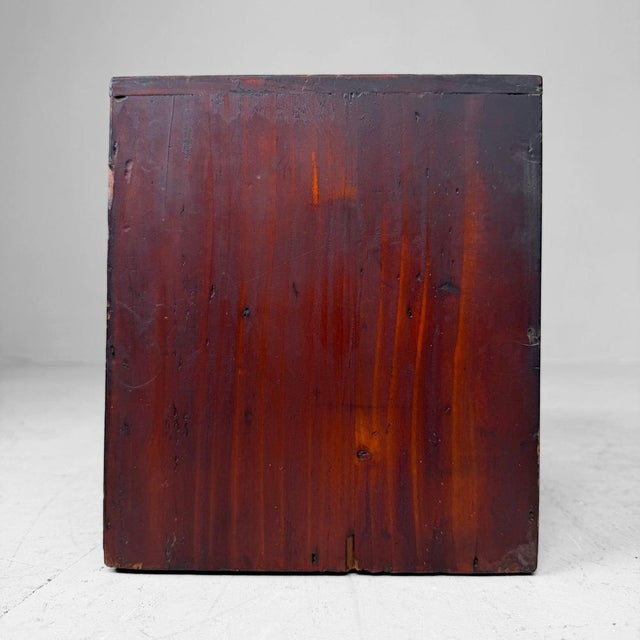 Wood Small Japanese Drawer Cabinet with Calligraphy, 1910s For Sale - Image 7 of 9