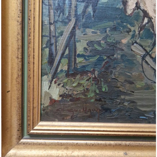 Mid 20th Century Mid-20th Century A. Guillou - Pastoral Landscape With Cattle, Oil on Canvas For Sale - Image 5 of 5