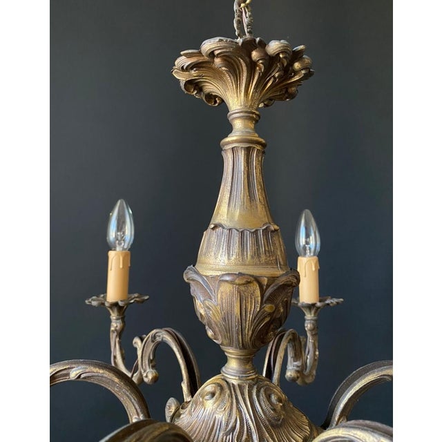 Vintage Brass Chandelier, 1960s For Sale - Image 10 of 14