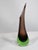 Sculptural Murano Sommerso glass vase by Flavio Poli from the 1970s. Multi-layered glass in brown and green with a flowing...