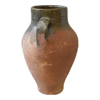 Antique Mediterranean Olive Jar With Dual Handles For Sale