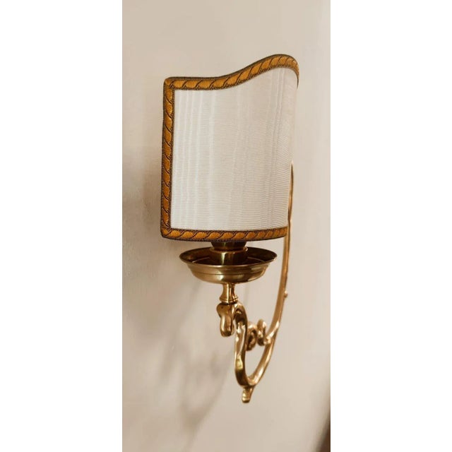 Crushed Right Brass Wall Light with Fan For Sale - Image 6 of 10