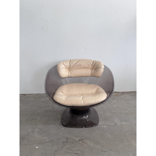 Vintage Lounge Chair in Acrylic and Leather by Raphaël Raffel, 1960s For Sale - Image 6 of 18